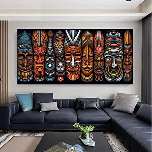 Afrika Kabile Maskesi Kanvas Sanatı – Etnik Ev Dekoru, Büyük Duvar Tablosu