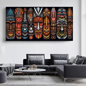 Afrika Kabile Maskesi Kanvas Sanatı – Etnik Ev Dekoru, Büyük Duvar Tablosu