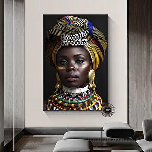 Afrikalı Kadın Kanvas Tablosu; Etnik Duvar Sanatı; Afrika Kanvas; Etnik Kadın Kanvas 80x150 cm