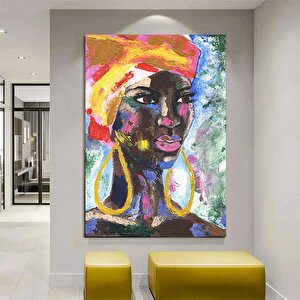 Etnik Kanvas Sanatı; Kadın Duvar Sanatı; Afrikalı Kadın Kanvas; Etnik Sanat; Ev Dekoru; Çerçeveli Ka