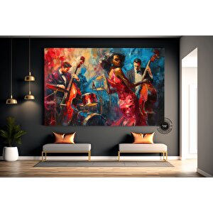 Caz Duvar Sanatı; Müzisyen Baskıları; Soyut Modern 60x120 cm