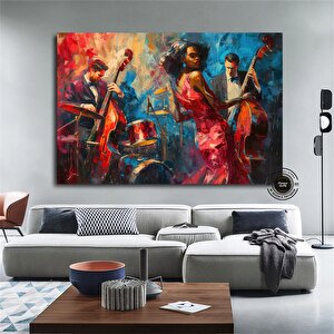 Caz Duvar Sanatı; Müzisyen Baskıları; Soyut Modern 90x180 cm