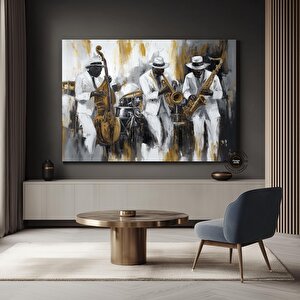 Uyumlu Ritimler Ii: Afrikalı Caz Grubu, Renkli Caz Temalı Kültür Duvar Dekoru