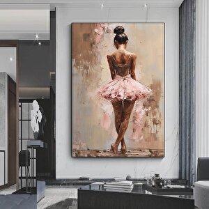 Balerin Kız Kanvas Baskısı, Soyut Ev Dekoru, Hediye İçin Bale Temalı Duvar Sanatı 40x60 cm