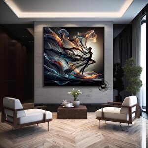Balerin Dans Eden Kanvas Duvar Sanatı, İpek Elbiseli Modern Tasarım, Ev Dekoru Kanvas Baskı Tablosu 80x80 cm