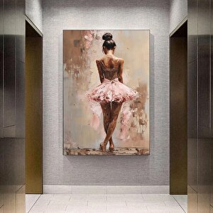 Balerin Kız Kanvas Baskısı, Soyut Ev Dekoru, Hediye İçin Bale Temalı Duvar Sanatı 100x150 cm
