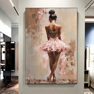 Balerin Kız Kanvas Baskısı, Soyut Ev Dekoru, Hediye İçin Bale Temalı Duvar Sanatı 100x150 cm