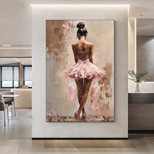 Balerin Kız Kanvas Baskısı, Soyut Ev Dekoru, Hediye İçin Bale Temalı Duvar Sanatı