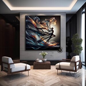 Balerin Dans Eden Kanvas Duvar Sanatı, İpek Elbiseli Modern Tasarım, Ev Dekoru Kanvas Baskı Tablosu 100x100 cm