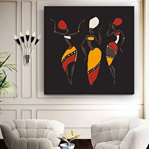 Etnik Soyut Kanvas Sanatı; Afrikalı Kadın Dansçılar Tribü Sanatı; Dans Eden Kadınlar Posteri; Afrika
