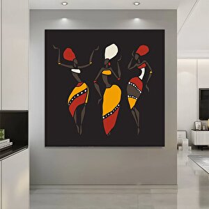 Etnik Soyut Kanvas Sanatı; Afrikalı Kadın Dansçılar Tribü Sanatı; Dans Eden Kadınlar Posteri; Afrika