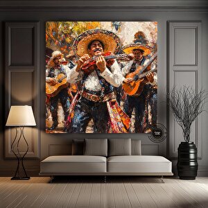 Mariachi Müzik Duvar Sanatı; Meksika Kültürü 30x30 cm