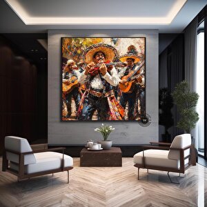 Mariachi Müzik Duvar Sanatı; Meksika Kültürü 30x30 cm