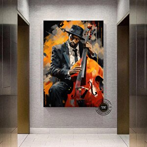 Graffiti Caz Müziği Kanvas Baskısı; Afrika Caz Duvar Sanatı; Caz Graffiti Tablosu 60x90 cm