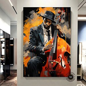 Graffiti Caz Müziği Kanvas Baskısı; Afrika Caz Duvar Sanatı; Caz Graffiti Tablosu