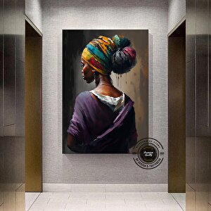 Afrikalı Kadın Kanvas Duvar Sanatı; Etnik Kanvas Duvar Sanatı; Etnik Duvar Dekoru; Afrikalı Kanvas; 80x120 cm