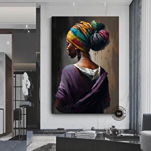 Afrikalı Kadın Kanvas Duvar Sanatı; Etnik Kanvas Duvar Sanatı; Etnik Duvar Dekoru; Afrikalı Kanvas; 120x180 cm