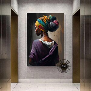 Afrikalı Kadın Kanvas Duvar Sanatı; Etnik Kanvas Duvar Sanatı; Etnik Duvar Dekoru; Afrikalı Kanvas; 120x180 cm