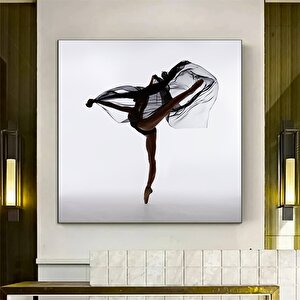 Dans Eden Balerin Kanvas Tablosu, Kadın Figürlü Dans Baskısı, Klasik Bale, Modern Dans 100x100 cm