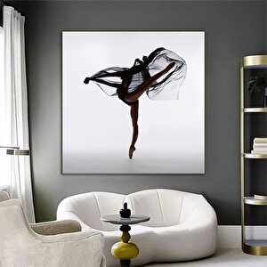 Dans Eden Balerin Kanvas Tablosu, Kadın Figürlü Dans Baskısı, Klasik Bale, Modern Dans 60x60 cm