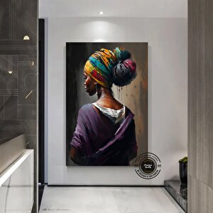 Afrikalı Kadın Kanvas Duvar Sanatı; Etnik Kanvas Duvar Sanatı; Etnik Duvar Dekoru; Afrikalı Kanvas; 100x150 cm