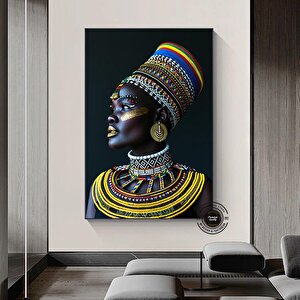 Afrikalı Kadın Kanvas Duvar Sanatı, Etnik Kanvas Duvar Sanatı, Etnik Duvar Dekoru, Afrikalı Kanvas 80x120 cm