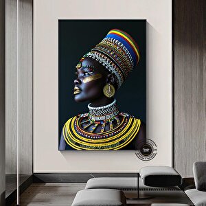 Afrikalı Kadın Kanvas Duvar Sanatı, Etnik Kanvas Duvar Sanatı, Etnik Duvar Dekoru, Afrikalı Kanvas 60x120 cm