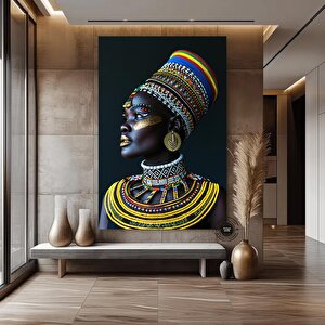 Afrikalı Kadın Kanvas Duvar Sanatı, Etnik Kanvas Duvar Sanatı, Etnik Duvar Dekoru, Afrikalı Kanvas 60x120 cm