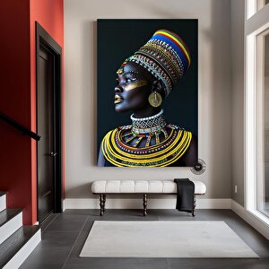 Afrikalı Kadın Kanvas Duvar Sanatı, Etnik Kanvas Duvar Sanatı, Etnik Duvar Dekoru, Afrikalı Kanvas 60x120 cm