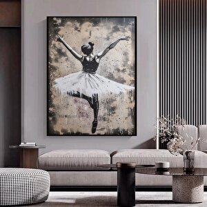 Balerin Graffiti Posteri, Dans Eden Balerin Tablosu, Sokak Sanatı Kanvası