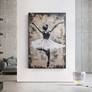Balerin Graffiti Posteri, Dans Eden Balerin Tablosu, Sokak Sanatı Kanvası