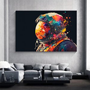 Renkli Soyut Astronot Tablosu; Grafiti Cazı; Canlı Uzay Sanatı; Kanvas Baskı