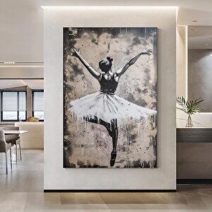 Balerin Graffiti Posteri, Dans Eden Balerin Tablosu, Sokak Sanatı Kanvası