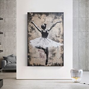 Balerin Graffiti Posteri, Dans Eden Balerin Tablosu, Sokak Sanatı Kanvası