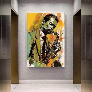 Caz Aşk Kanvas; Saksafoncu Portresi 90x150 cm