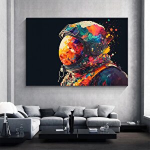 Renkli Soyut Astronot Tablosu; Grafiti Cazı; Canlı Uzay Sanatı; Kanvas Baskı