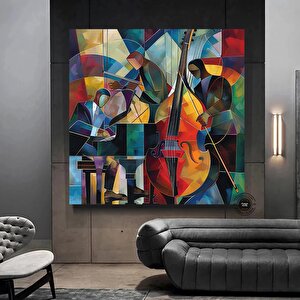 Caz Duvar Dekoru, Orkestra Sanatı, Müzik Temalı Duvar Posteri, Picasso Tarzı