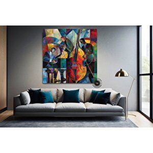 Caz Duvar Dekoru, Orkestra Sanatı, Müzik Temalı Duvar Posteri, Picasso Tarzı