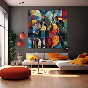 Caz Duvar Dekoru, Orkestra Sanatı, Müzik Temalı Duvar Posteri, Picasso Tarzı
