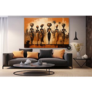 Etnik Kadın Kanvas Tablo; Vintage Afrika Sanatı