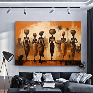 Etnik Kadın Kanvas Tablo; Vintage Afrika Sanatı