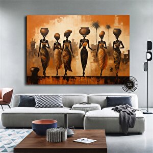 Etnik Kadın Kanvas Tablo; Vintage Afrika Sanatı 30x40 cm
