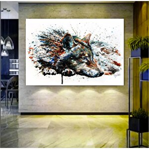 Özel Kurt Tablosu, Soyut Kanvas, Hayvan Duvar Sanat Baskıları, Ekstra Büyük Kanvas Duvar Sanatı
