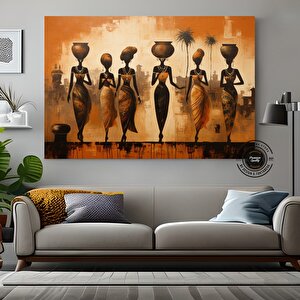 Etnik Kadın Kanvas Tablo; Vintage Afrika Sanatı