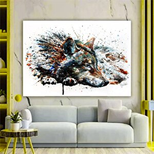 Özel Kurt Tablosu, Soyut Kanvas, Hayvan Duvar Sanat Baskıları, Ekstra Büyük Kanvas Duvar Sanatı 150x250 cm
