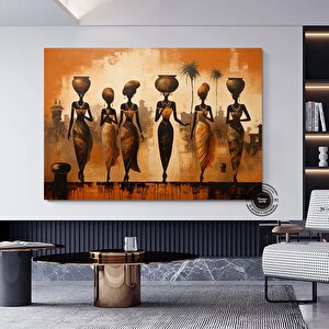 Etnik Kadın Kanvas Tablo; Vintage Afrika Sanatı 50x70 cm