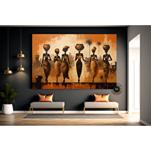 Etnik Kadın Kanvas Tablo; Vintage Afrika Sanatı 50x70 cm