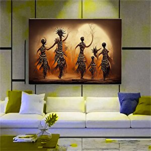 Afrikalı Sanat Kanvası - Afrikalı Geleneksel Kadın Kabile Etnik Kadın Görseli Duvar Sanatı Dekoru Ka