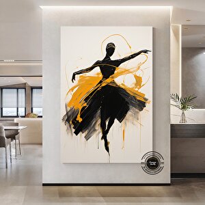 Modern Bale Kanvas Tablosu – Soyut Balerin Baskısı; Dans & Kadın; Ev Hediyesi