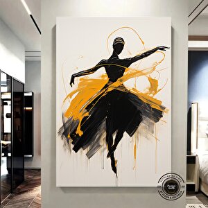 Modern Bale Kanvas Tablosu – Soyut Balerin Baskısı; Dans & Kadın; Ev Hediyesi